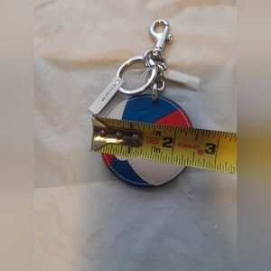 New Coach Beachball Tote Charm/Keyring With Dog Clip NWT